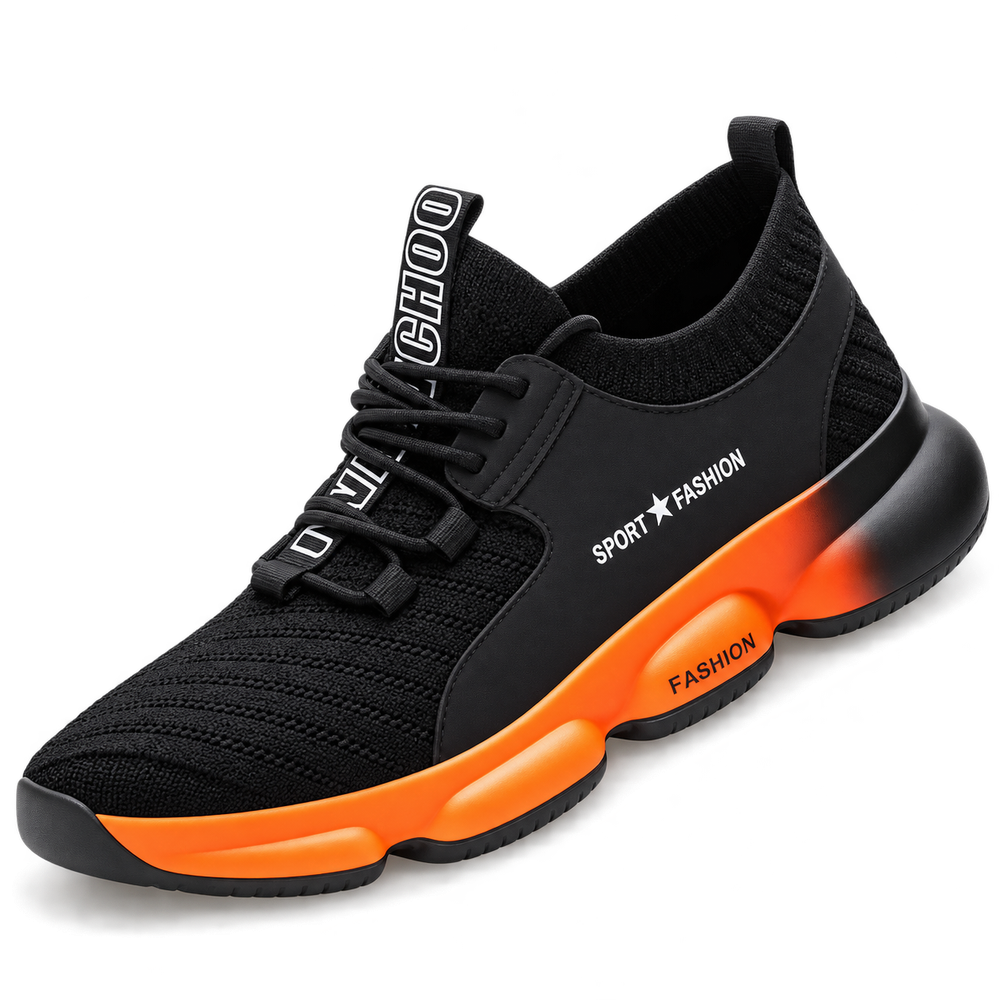 Chaussures de Sécurité Confortable Confort PRO, coloris Orange, chaussure noire à semelle orange